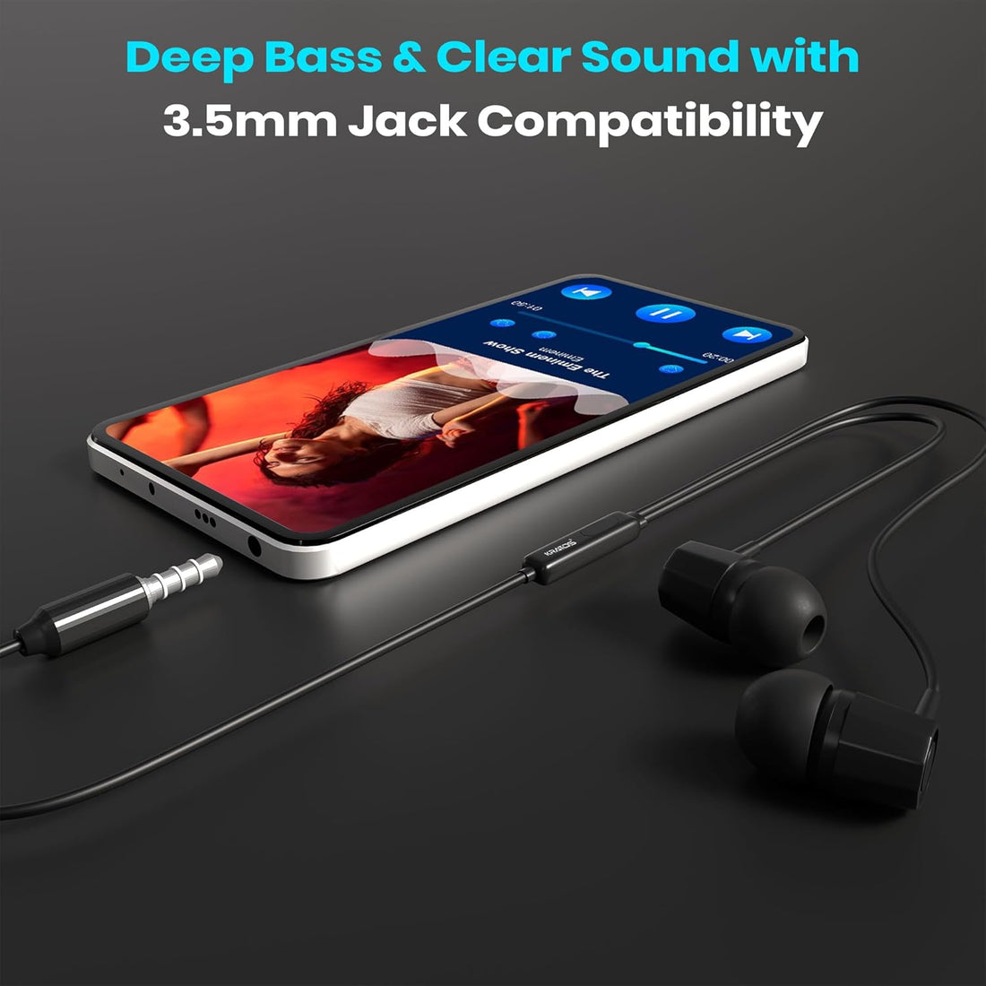 Black Wired Earphones